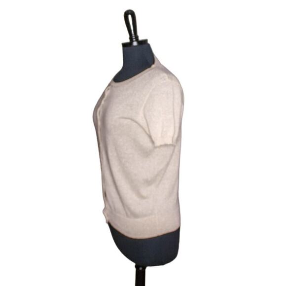 LOFT Cardigan Sweater Short Sleeve Lightweight Gold Sparkle Size L - Picture 2 of 4